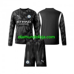 Camisola Manchester City Guarda-redes Criança Equipamento Quarto 2024-2025 Manga Comprida